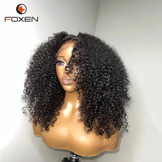 Raw Indian Short Bob Wigs Human Hair Lace Front Wig Wholesale Afro Kinky Curly Human Hair Hd Lace Frontal Wigs for Black Women