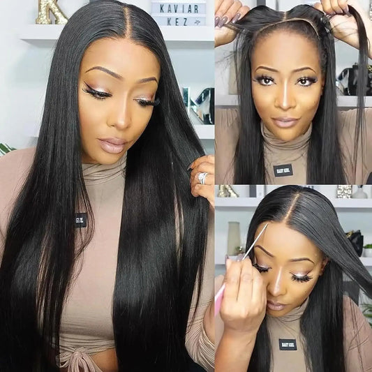 Ready to Wear Glueless 5x5 13X4 Lace Closure Front Wigs Glueless Hd Frontal Wig Raw Human Hair Pre Plucked Wigs for Black Women