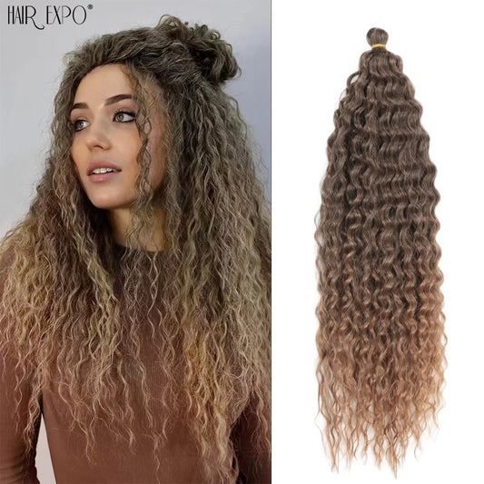 Ariel Curl Hair Water Wave Twist Crochet Hair Synthetic Deep Wave Twist Braiding Hair Extensions Red Pink Orange Ocean Wave Hair