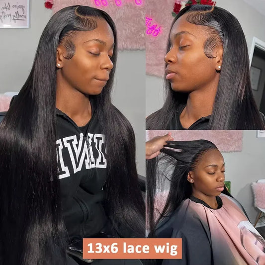 Bone Straight Glueless Wigs Human Hair Vietnamese Hd Lace Frontal Wig Ready To Wear Wig Pre Plucked Raw Virgin Hair 34 36 Inch