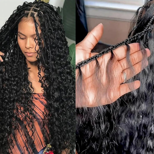 Water Wave Twist Crochet Hair Synthetic Braid Hair Ombre Blonde 28 Inch Deep Wave Braiding Hair Extension Noble Hair