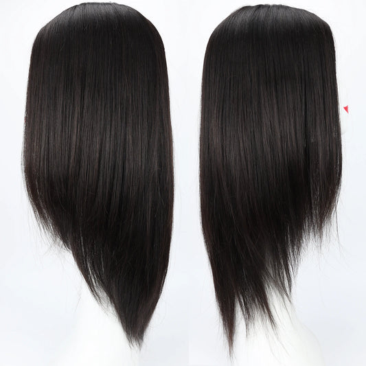 Full Lace Silk Top Wig with PU Front Layer Virgin Human Hair Wig for Women 5x5" Hand Tied Silk Base Natural Scalp Look