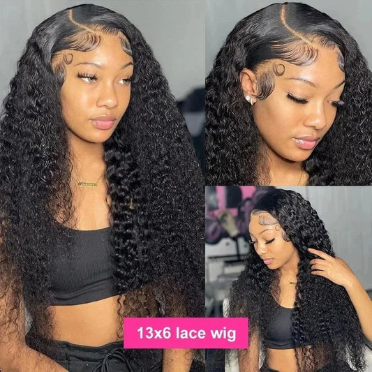 250 Density Deep Wave Lace Front Wig 13x6 Hd Lace Frontal Wig 4x4 13x4 Curly Human Hair Wigs For Women 360 Pre Plucked Lace Wig