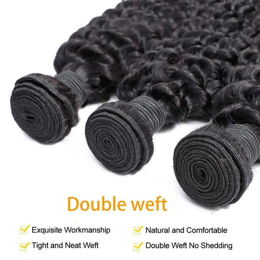 Burmese Curly Hair Bundles 100% Human Hair Weave 1/3/4 Bundles Deep Wave 14A Brazilian Hair Bundles Water Wave Hair Extensions