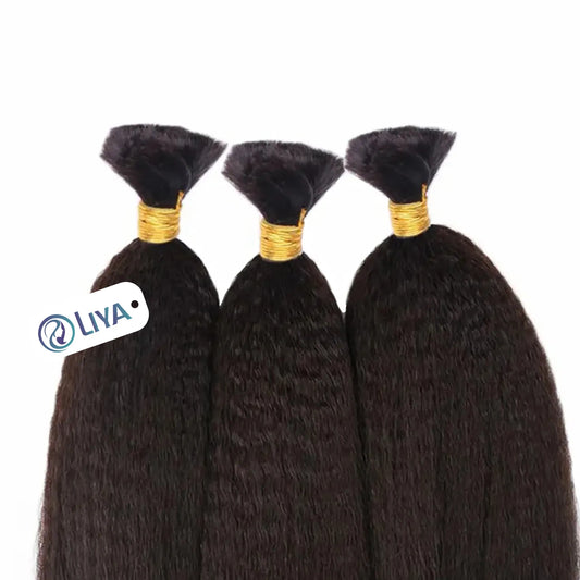 Kinky Straight Bulk Hair For Braiding 100% Unprocessed Human Hair Extensions Brazilian Human Hair Braiding No Weft Hair Bundles