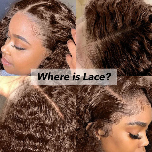 Chocolate Brown Curly Lace Front Human Hair Wigs 13x4 13x6 HD Lace Frontal Wig 40inch Brazilian Deep Wave Colored Wigs For Women