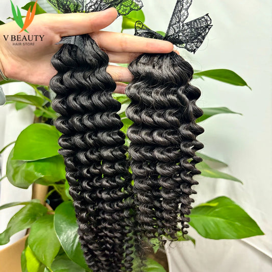 VBeauty Pre-Separated Curly Crochet Human Hair Knotless Crochet Hair Extensions 100% Human Hair 100g  Double Drawn Human Hair