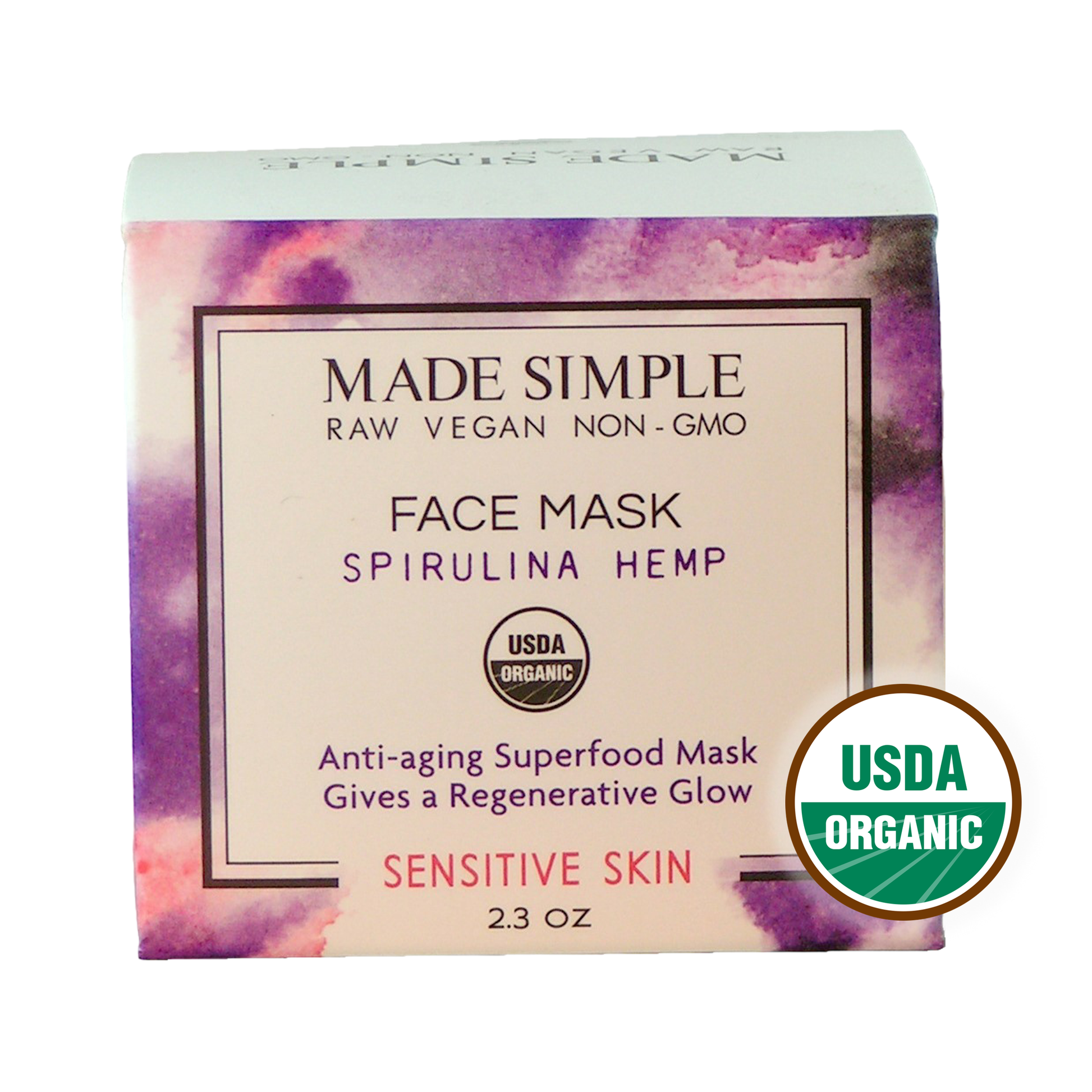 Spirulina Hemp Face Mask for Sensitive Skin - Certified Organic, Vegan & Cruelty-free-2