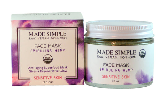 Spirulina Hemp Face Mask for Sensitive Skin - Certified Organic, Vegan & Cruelty-free-1