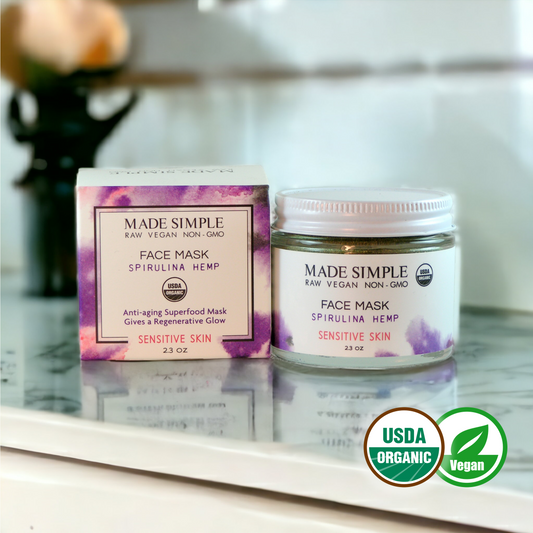 Spirulina Hemp Face Mask for Sensitive Skin - Certified Organic, Vegan & Cruelty-free-0
