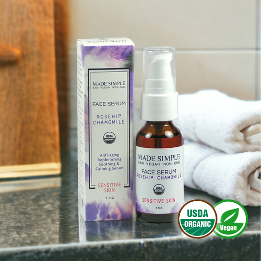 Rosehip Chamomile Face Serum for Sensitive Skin - Certified Organic, Vegan & Cruelty-free-0